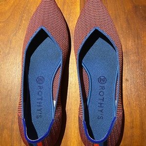 Rothy’s Points, Size 11, Tangerine Triple Stitch